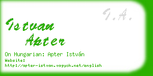 istvan apter business card